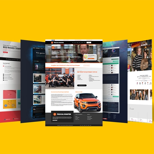 Voorbeeld van een aantal no-code websites gemaakt door studio077 webdesign bureau uit venlo